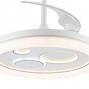 LED ceiling fan retractable blades Raina White CCT Dim (50W)