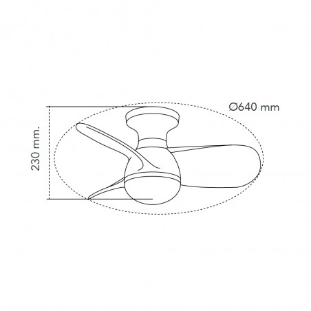 LED Ceiling Fan Mancado Black+Oak CCT Dim (20W)