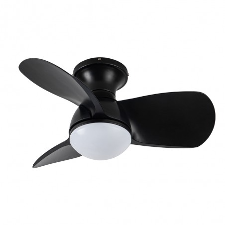LED Ceiling Fan Mancado Black CCT Dim (20W)