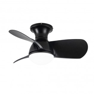 LED Ceiling Fan Mancado Black CCT Dim (20W)