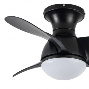 LED Ceiling Fan Mancado Black CCT Dim (20W)
