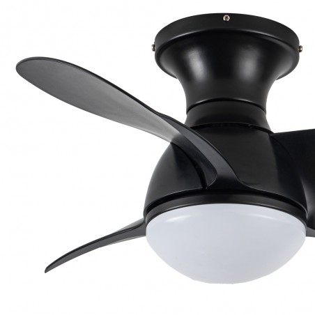 LED Ceiling Fan Mancado Black CCT Dim (20W)