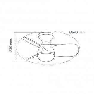 LED Ceiling Fan Mancado Black CCT Dim (20W)