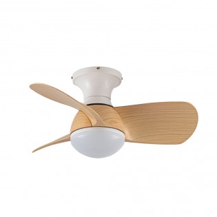 LED Ceiling Fan Mancado White+Beech CCT Dim (20W)