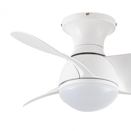 LED Ceiling Fan Mancado White CCT Dim (20W)