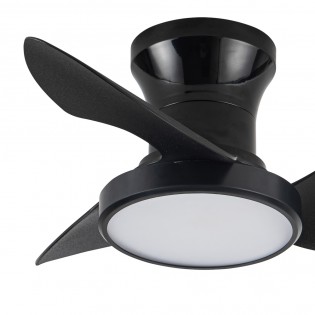 LED Ceiling Fan Milfero Black CCT Dim (20W)