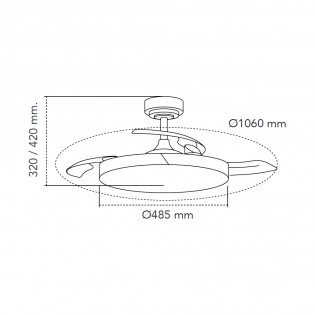 LED Folding Blade Fan Terno White CCT Dim (72W)