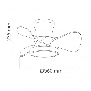 LED Ceiling Fan Merial Black CCT Dim (20W)