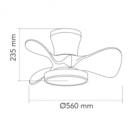 LED Ceiling Fan Merial Black CCT Dim (20W)