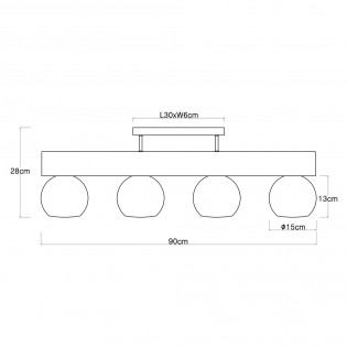 Ceiling track light Moitas (4 Lights)