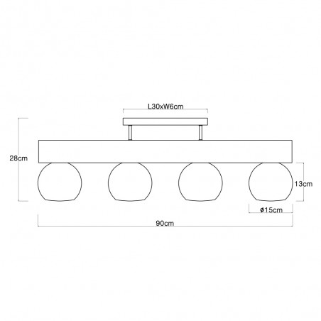 Ceiling track light Moitas (4 Lights)