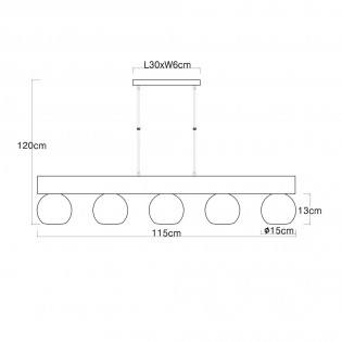 Ceiling lamp Moitas (5 Lights)