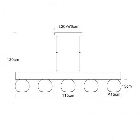 Lámpara de techo Moitas (5 Luces)