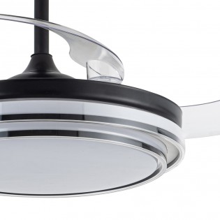 LED Fan Folding blades Mesina Black CCT Dim (72W)