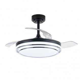 LED Fan Folding blades Mesina Black CCT Dim (72W)