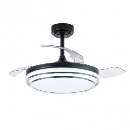 LED Fan Folding blades Mesina Black CCT Dim (72W)