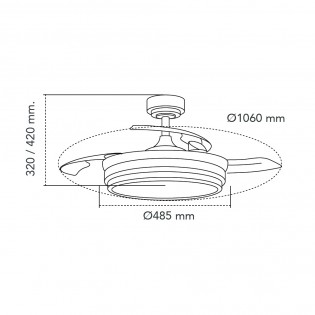 LED Fan Folding blades Mesina Black CCT Dim (72W)