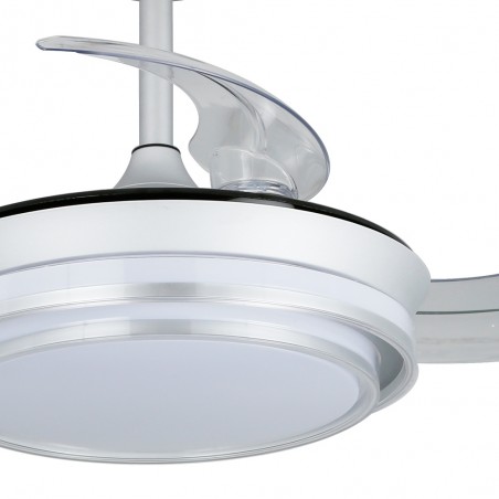 LED Fan Folding blades Mesina Mini Silver CCT Dim (46W)