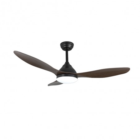 LED Ceiling Fan Cavil Black+Wood CCT Dim (20W)