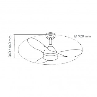 LED Ceiling Fan Cavil Mini White CCT Dim (20W)