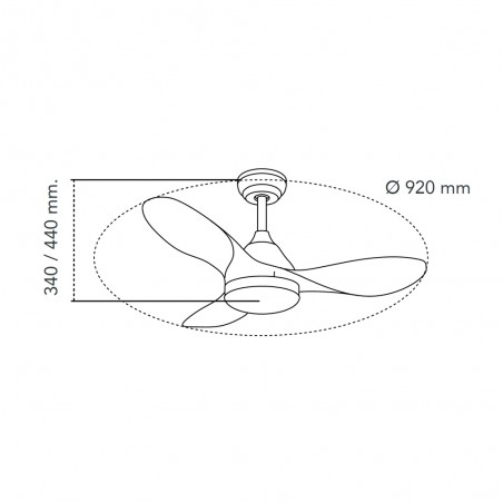 LED Ceiling Fan Cavil Mini White CCT Dim (20W)