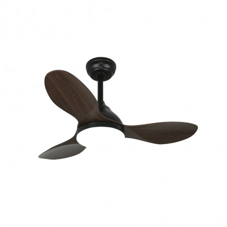 LED Ceiling Fan Cavil Mini Black+Wood CCT Dim (20W)