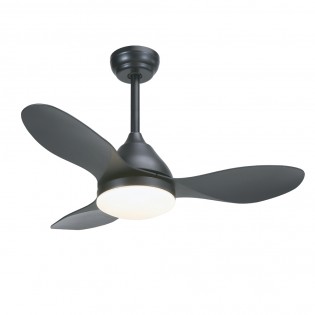LED Ceiling Fan Cavil Mini Black CCT Dim (20W)