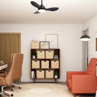LED Ceiling Fan Cavil Mini Black CCT Dim (20W)
