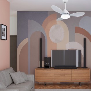 LED Ceiling Fan Cavil Mini White CCT Dim (20W)