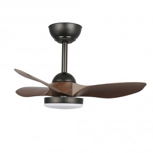 LED Ceiling Fan Cavil Mini S Black+Wood CCT Dim (20W)