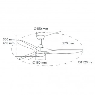 Won Big LED-Deckenventilator (18W)
