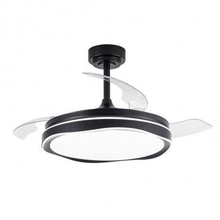 LED Ceiling Fan Folding Blades Goan Black CCT Dim (72W)