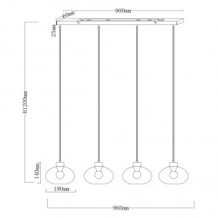 Pendant lamp lineal Shaun