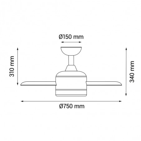 Ventilador de techo LED Rainbow S Multicolor CCT Dim (18W)