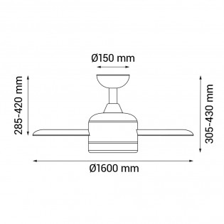 LED Ceiling Fan Anne CCT Dim (20W)
