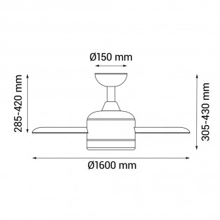 LED Ceiling Fan Anne CCT Dim (20W)