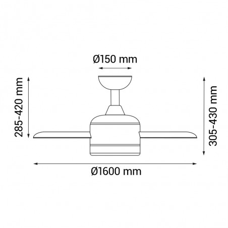 Ventilador de techo LED Anne CCT Dim (20W)