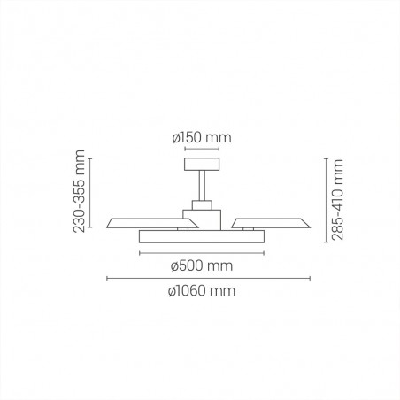 LED ceiling fan retractable blades Bombay Estilo M CCT Dim (36W)
