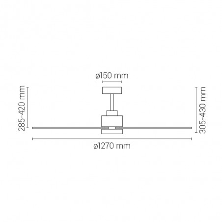 LED Ceiling Fan Anne Black+Wood CCT Dim (20W)