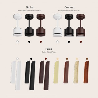 LED Ceiling Fan Anne White+Wood CCT Dim (20W)