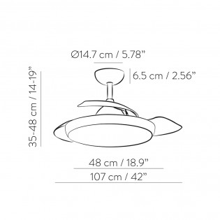 LED fan with folding blades Zonda CCT (47W)