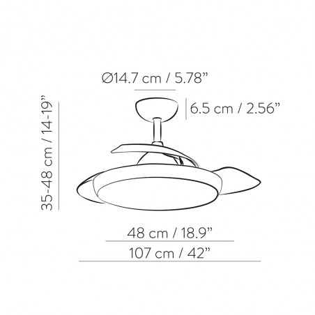 LED fan with folding blades Zonda CCT (47W)