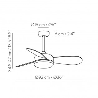 LED Ceiling fan Bise CCT (24W)