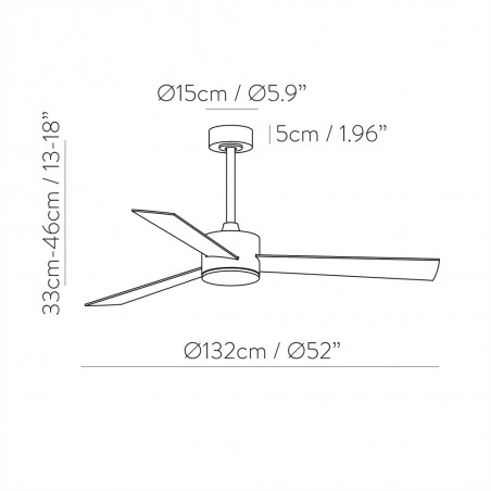 LED Ceiling Fan Shamal CCT (22W)