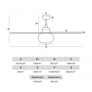 Ceiling Fan with light Palma M