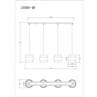 Lámpara colgante lineal Milley (4 Luces)
