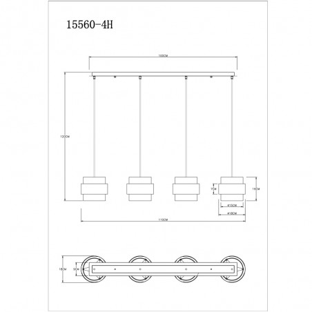 Lámpara colgante lineal Milley (4 Luces)