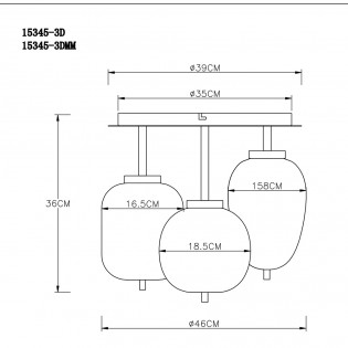 Flush light Blacky (3 Lights)