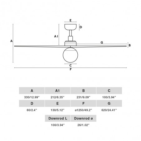 Ceiling fan with light Klim M