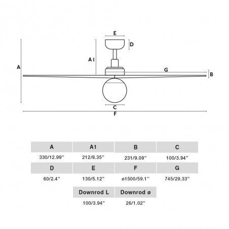 Ceiling fan with light Klim L